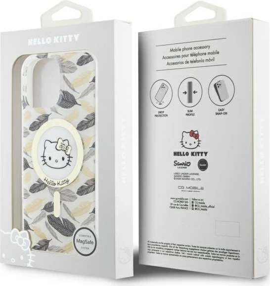 Ovitek za telefon IML Golden Leaves MagSafe za iPhone 16 Pro Max, Hello Kitty, bel