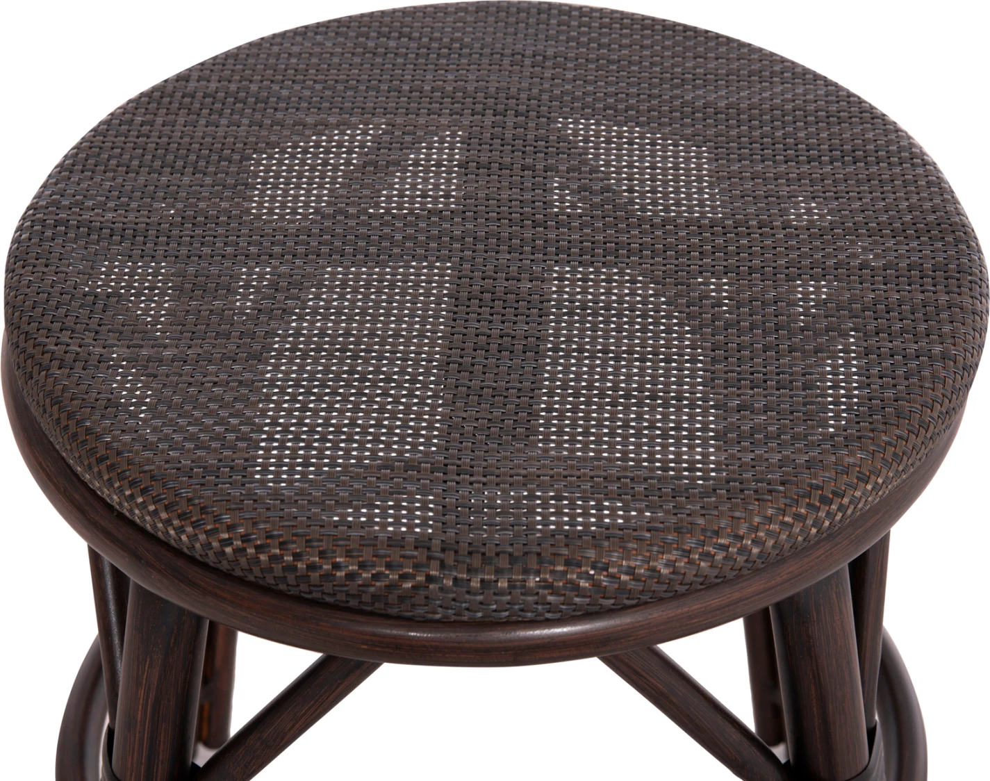 Aluminijasti okrogli stol CHINO FH6285.01 videz bambusa rjavo-tekstilen rjavo Φ36x46Hcm