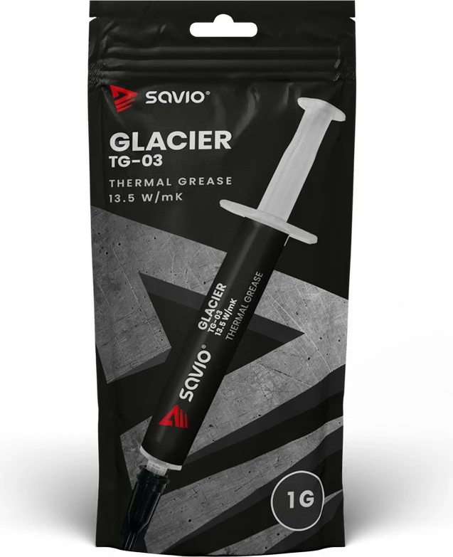 Termalna pasta Savio Glacier TG-03, 1 g, 13,5 W/mK, siva