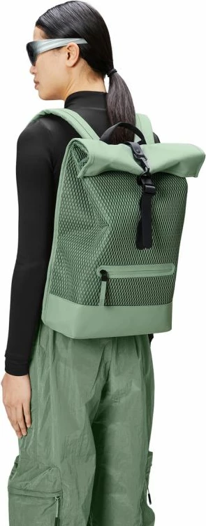 Rolltop mrežasta nahrbtnik Rains, unisex, siv