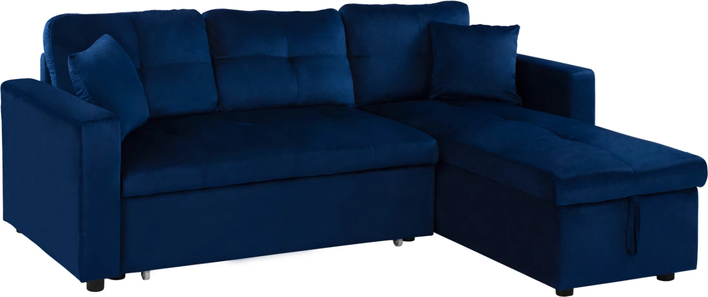 Kotna zofa postelja Wayne 224x147x85 FH3028.18 Žamet Modra