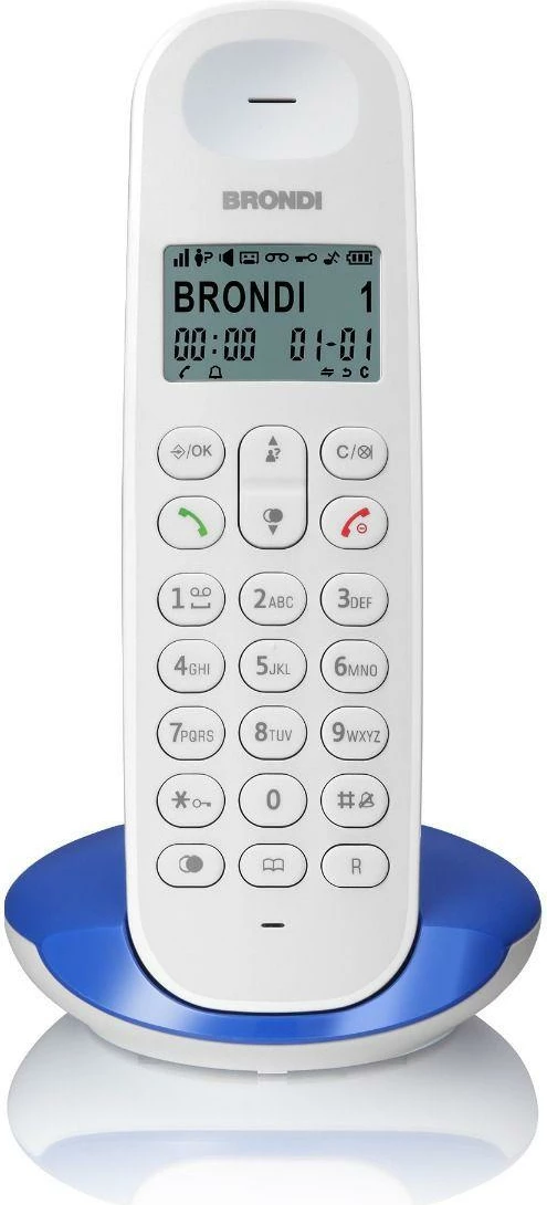 Brezžični telefon Brondi Lotus, bel/moder