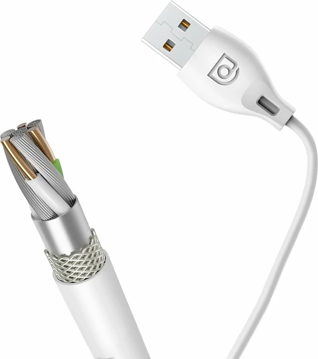 Lightning kabel, 2 m, 2,1 A, bel, Dudao L4L