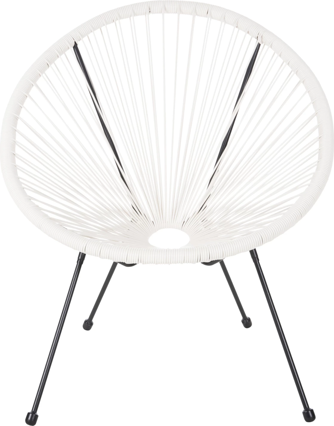 Gugalni stol za zunanjo uporabo tipa gnezdo ACAPULCO FH5872.12 črna kovina-sintetični ratan v beli barvi 71x72x80Hcm.