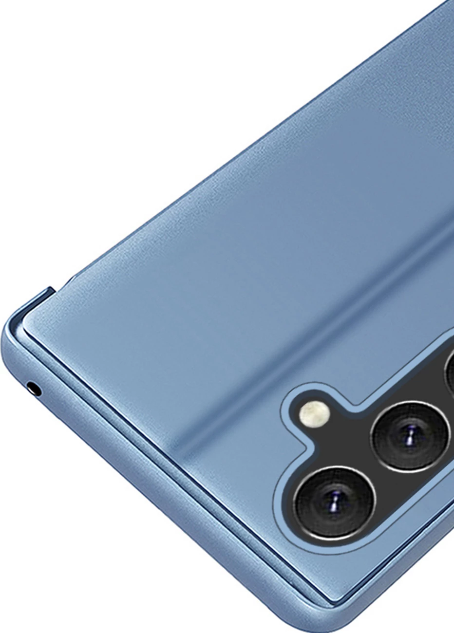 Ovitek za telefon Clear View z zaščitnim pokrovom, modra — Hurtel za Samsung Galaxy A24 4G