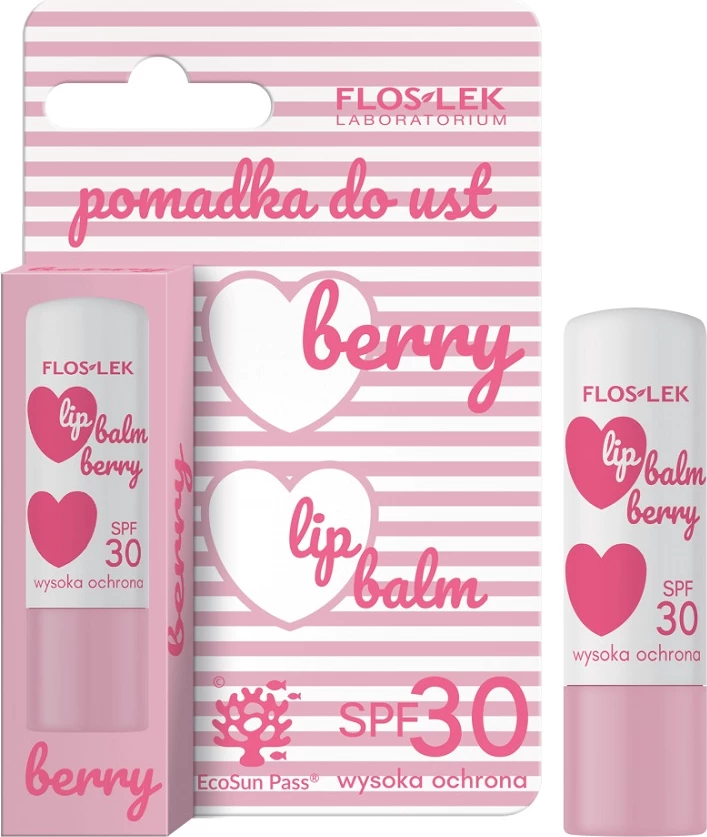 Balzam za ustnice Berry SPF30 za ženske, Floslek, 4 g