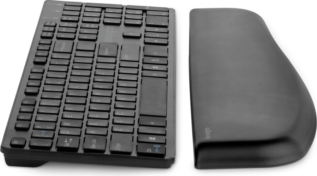 Ergonomska opora za zapestje Kensington ErgoSoft za standardno tipkovnico, gel, črna