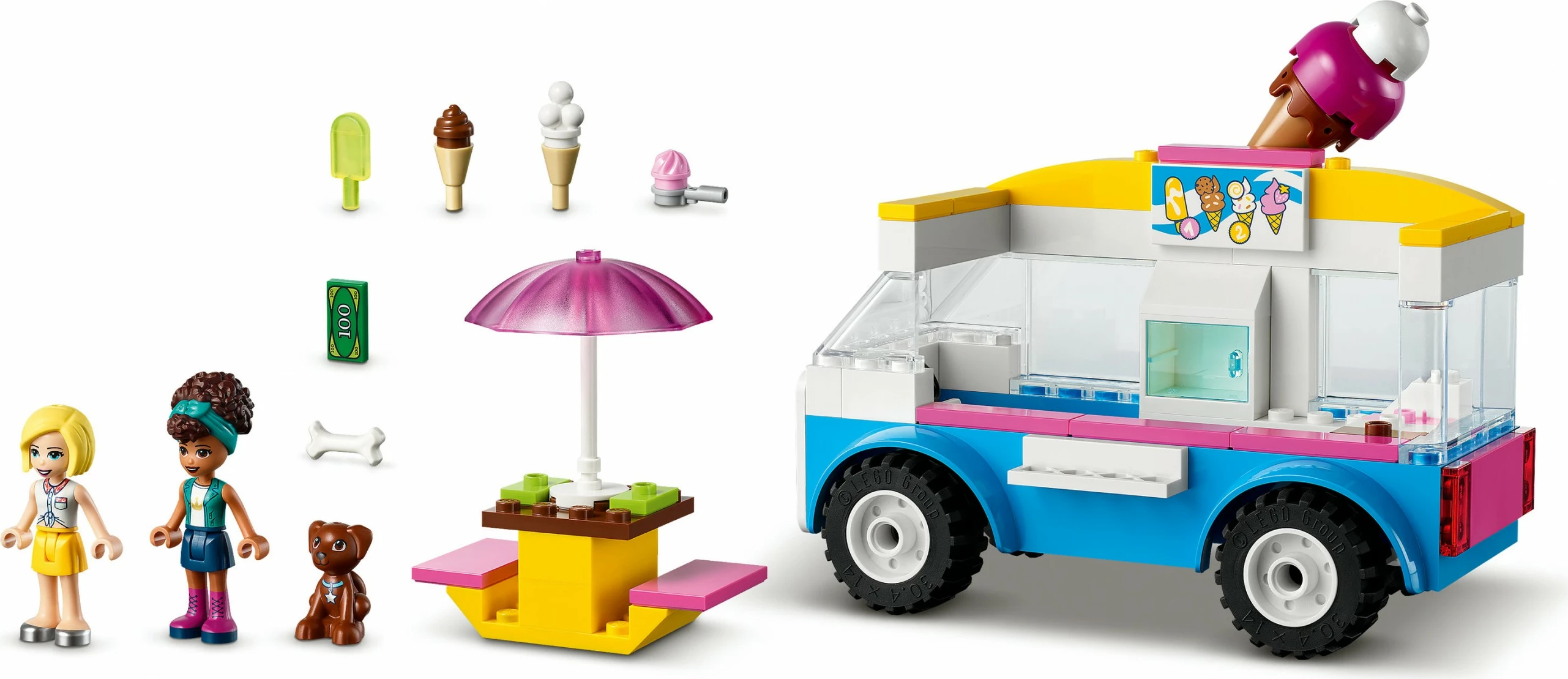 Set za sestavljanje z avtodomom za sladoled LEGO Friends 41715, 84 kosi, večbarven