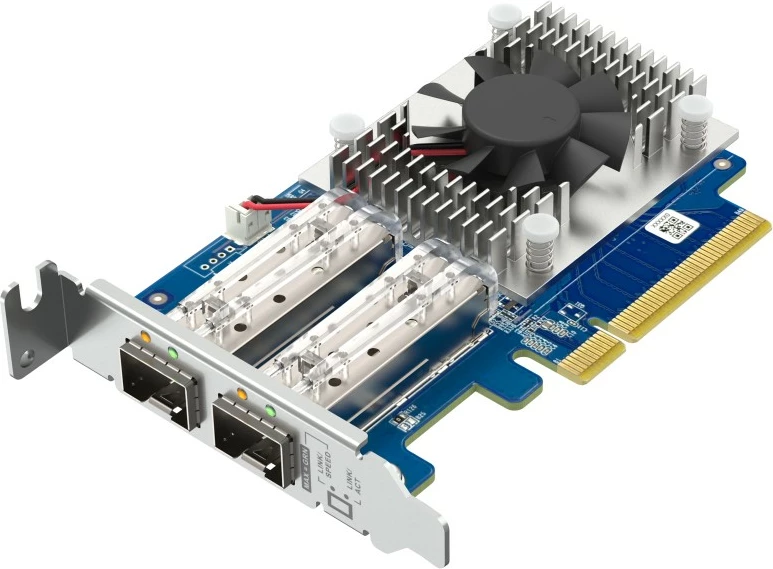 Omrežna kartica 10GbE, dvojni SFP+ port, PCIe, z ventilatorjem QNAP QXG-10G2SF-NXE