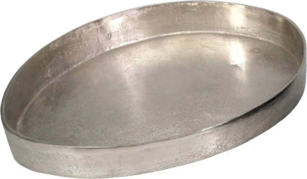 Dekorativni pladenj GLAZ, aluminij, srebrn, 48x30x6 cm