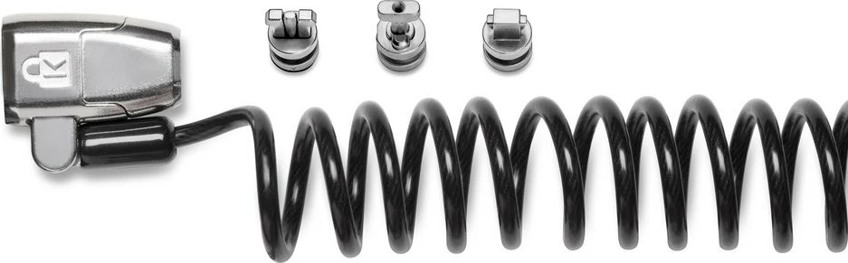 Varnostni kabel za prenosnik Kensington ClickSafe 2.0, 1,8 m, s ključem, črn/kovinski