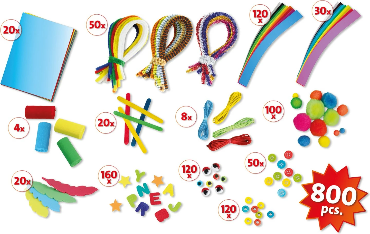 Kreativni set 800 kosov, Lena Jumbo, večbarven