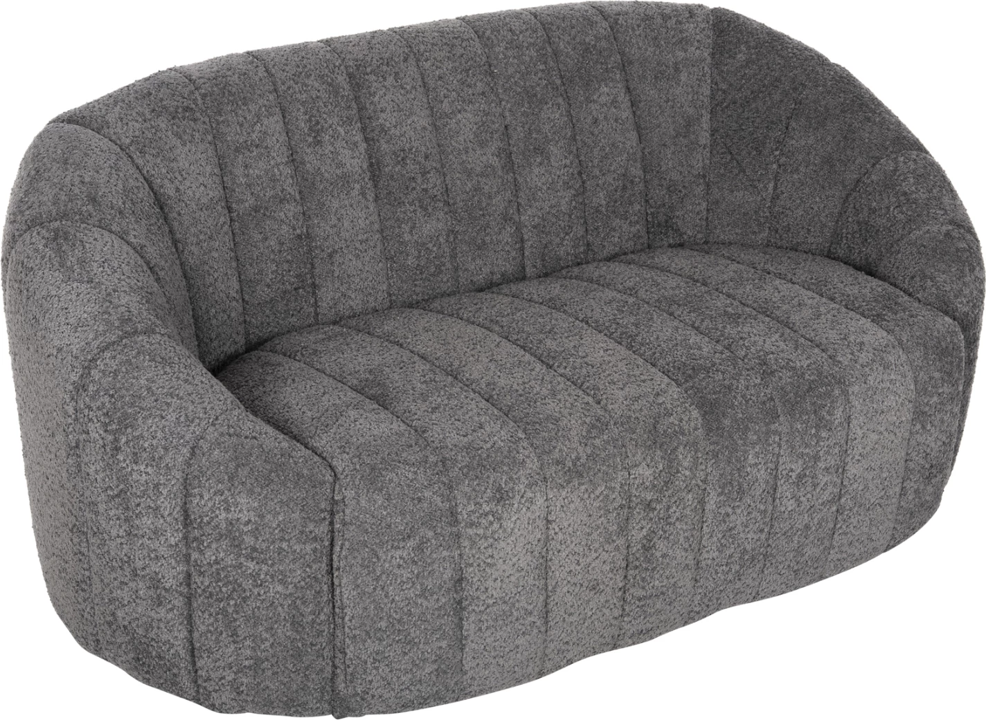 Dvosed kavč MOBY FH9595.01 iz sive boucle tkanine 145x82x67H cm