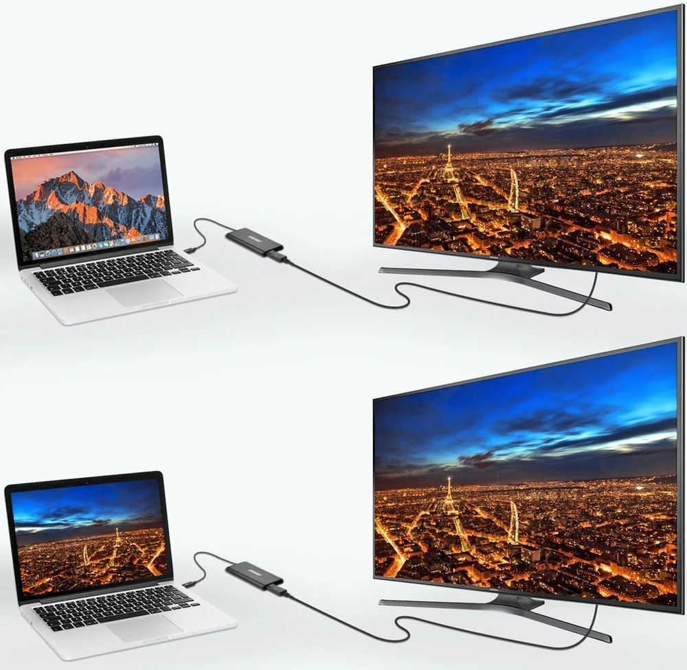 Adapter z dvema DisplayPort vmesnikoma Choetech HUB-D03, USB Type-C Thunderbolt 3, 2x 4K 60Hz, črn