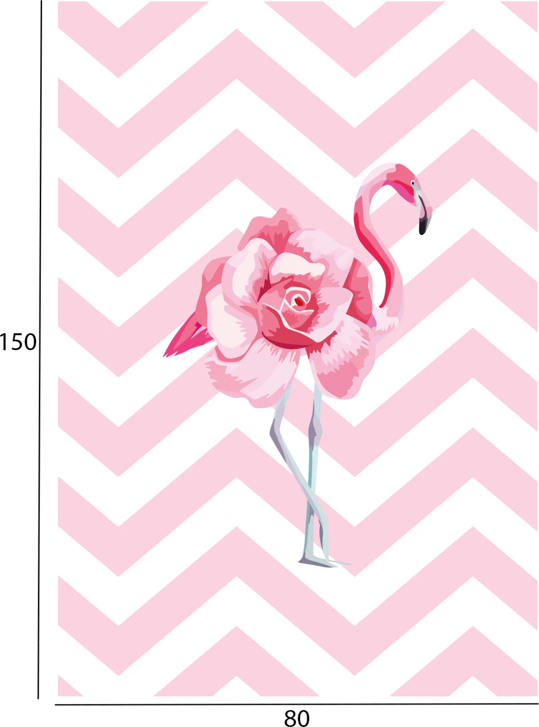 Preproga s flamingom v roza barvi FH7678.12 80Χ150cm, s cofki