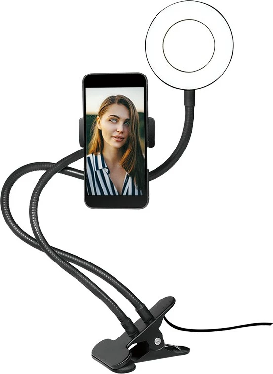 LED luč z držalom za telefon LogiLink AA0150, 7 inch, USB, črna