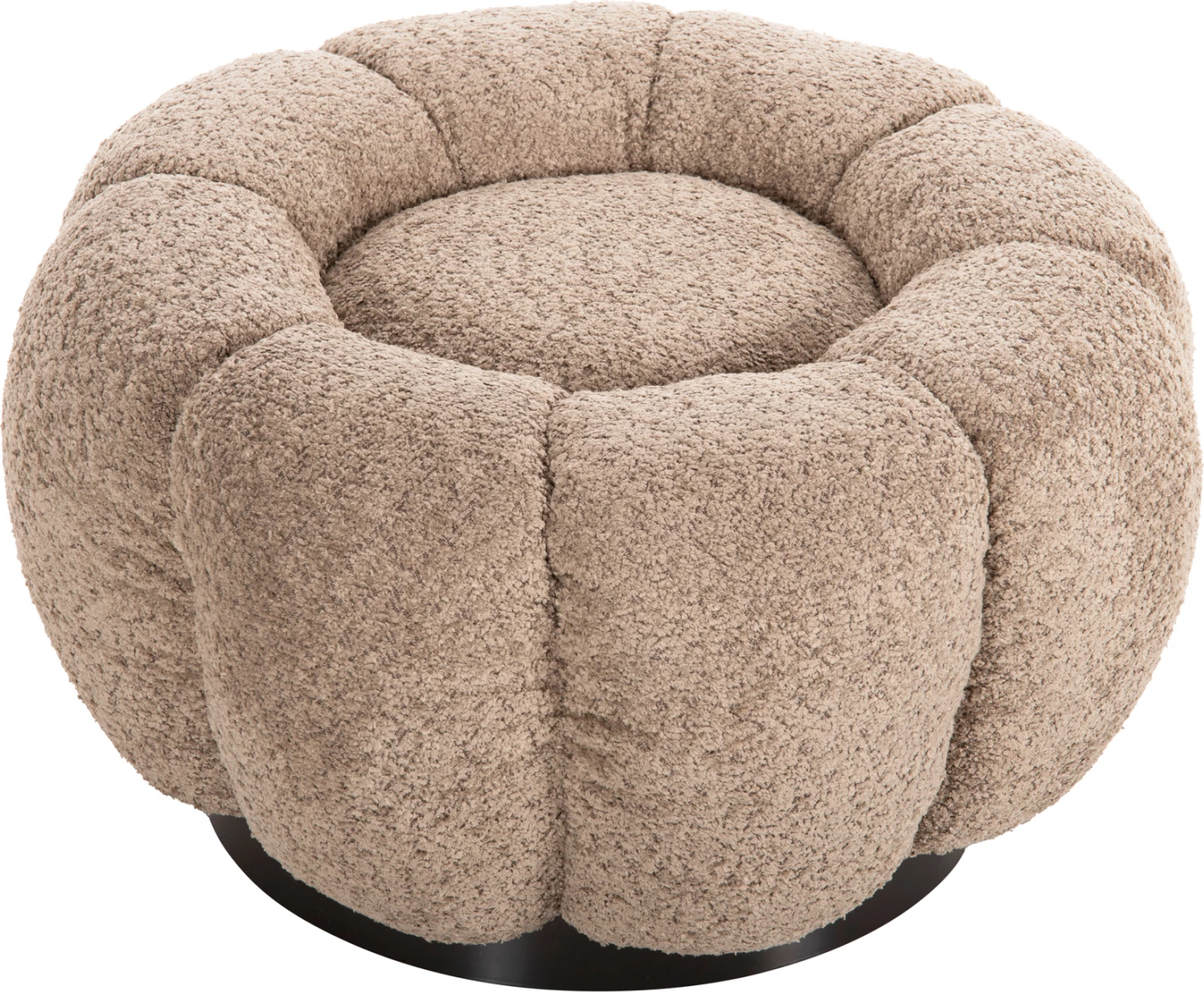 Okrogli stol KRIPP FH9602.08 bež boucle-črna kovinska osnova Φ60x31Hcm