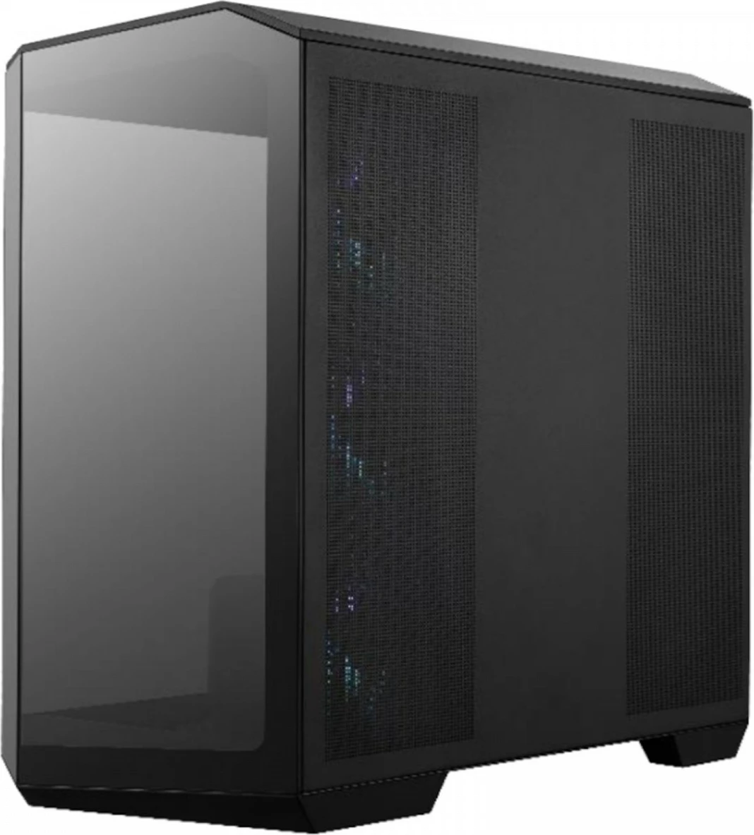 Panoramsko ohišje MSI MAG PANO M100R PZ, Micro Tower, RGB, kaljeno steklo, črno