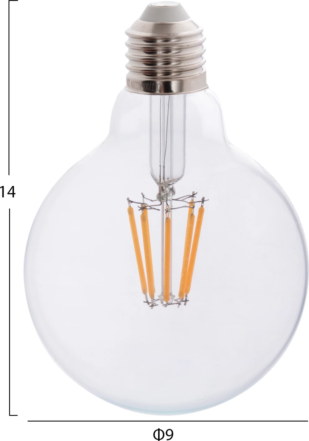 LED žarnica GLOBO FILAMENT 8W E27 3000K prozorna zatemnljiva