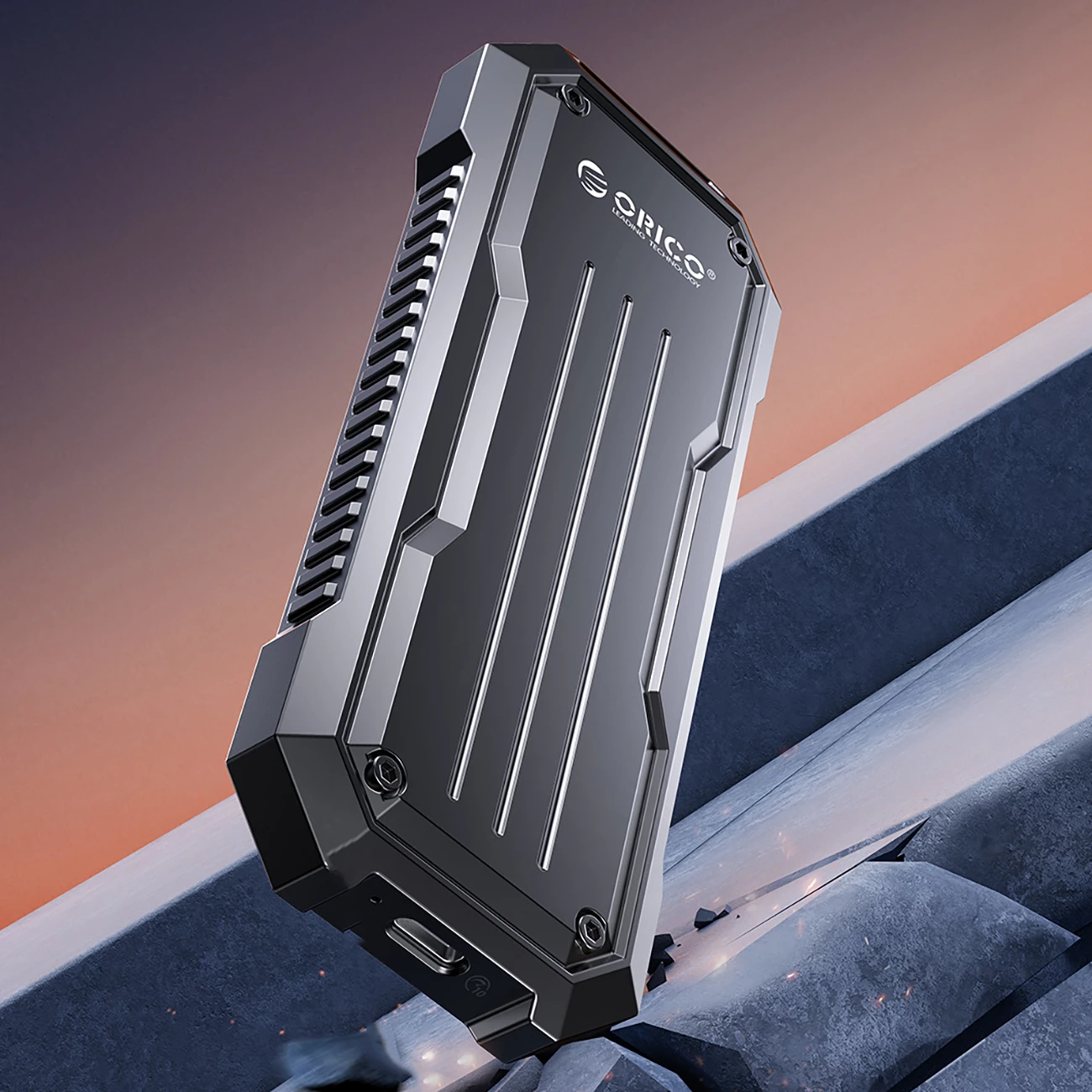 Računalniško ohišje za SSD M.2 NVMe/SATA, USB-C 3.2, sivo Orico OXS2C3-G2