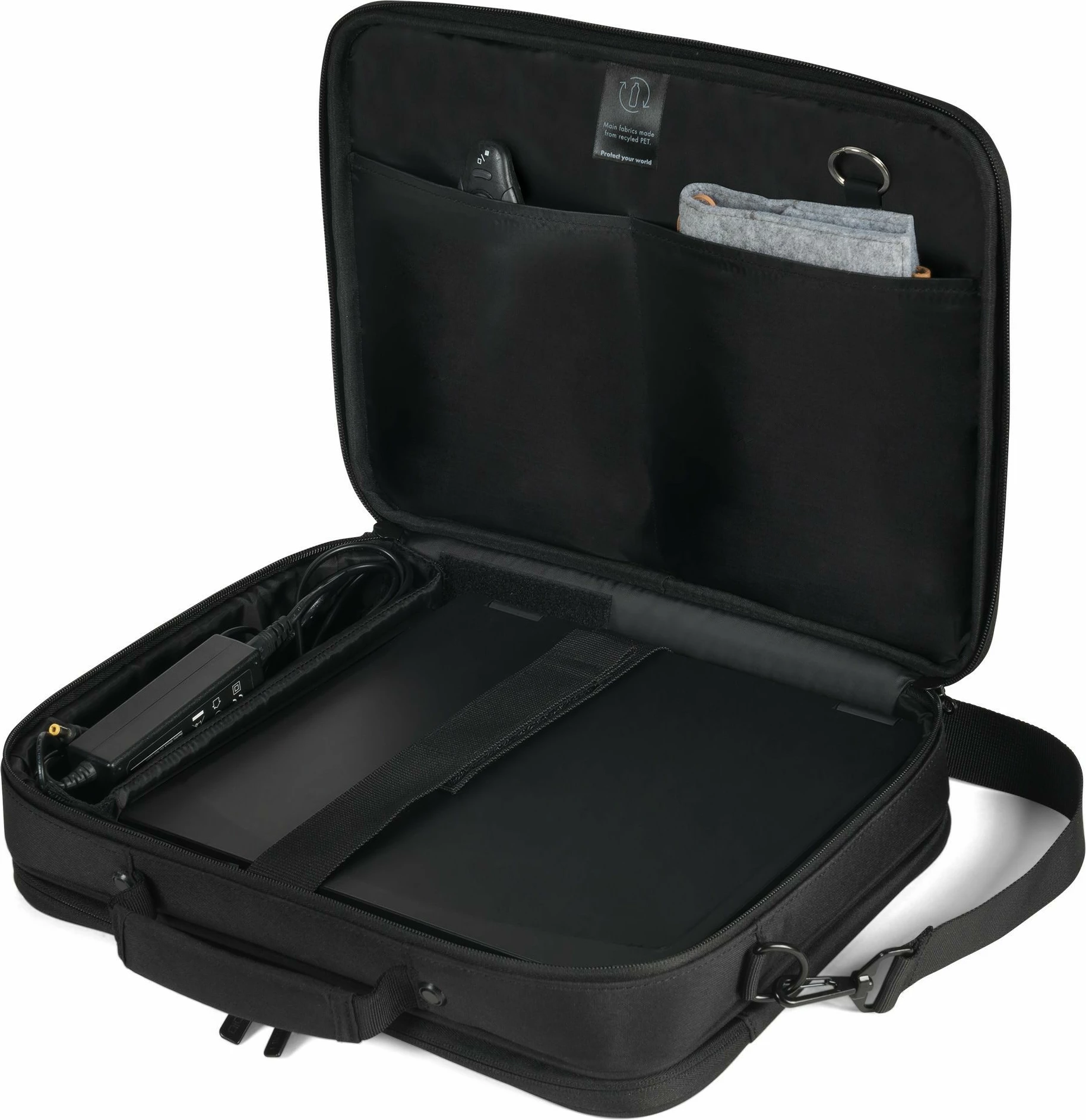 Torba za prenosnik, 17,3", DICOTA D32031-RPET, črna, z naramnico