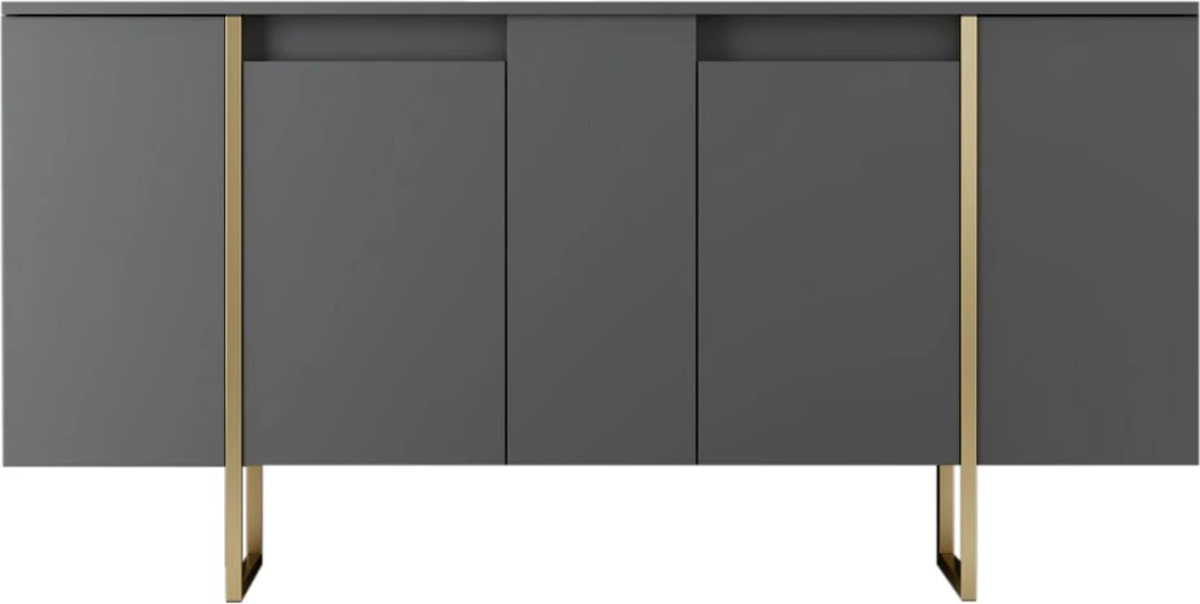Konzola antracit z zlatimi detajli Skye Decor Luxe