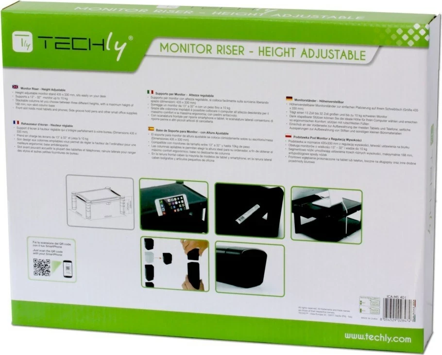 Stojalo z nastavljivo višino Techly ICA-MS 401, črno