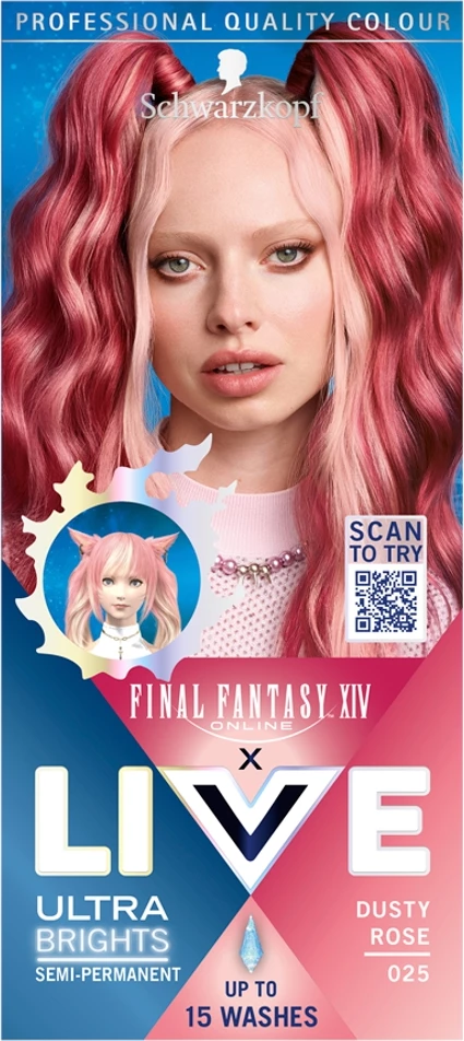 Barva za lase za ženske Schwarzkopf Live Ultra Brights X Final Fantasy XIV Online 025 Dusty Rose