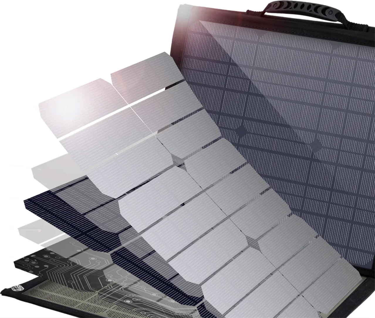 Zložljiv sončni polnilec Choetech SC009-V2, 100 W, 2x USB-A, USB-C, črn