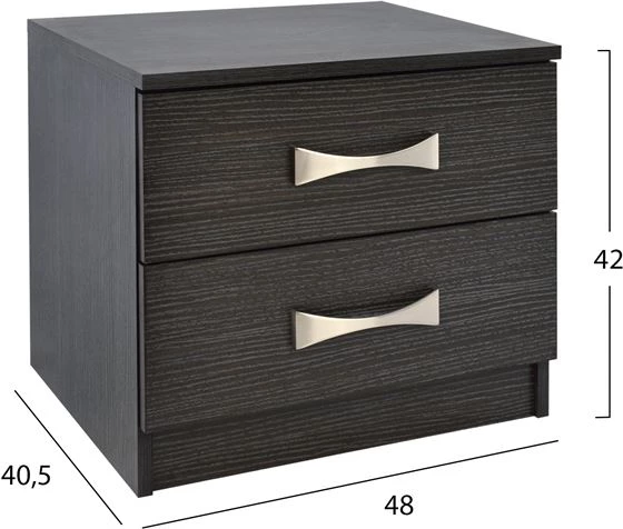Nočna omarica z 2 predaloma in ročaji FH2235.01 Zebrano 48x40x42