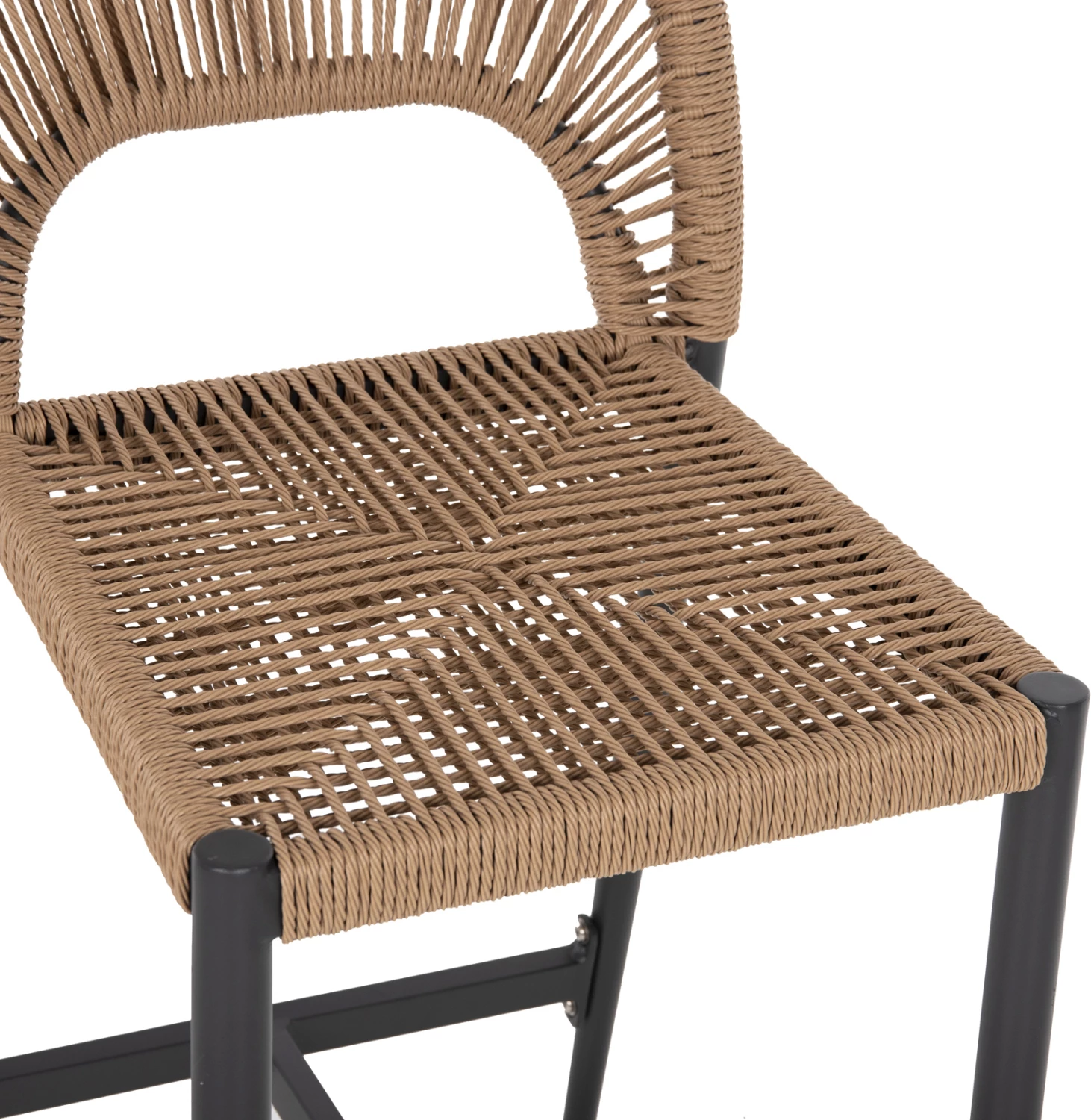 Srednje visok stol FH5920.02 temno siva aluminij z umetnim ratanom bež 46x58x95Hcm