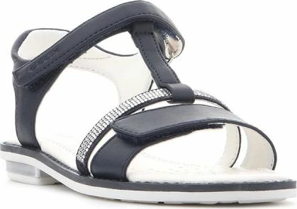 Sandali dihanja z okrasitvijo iz kristalov Geox, modri