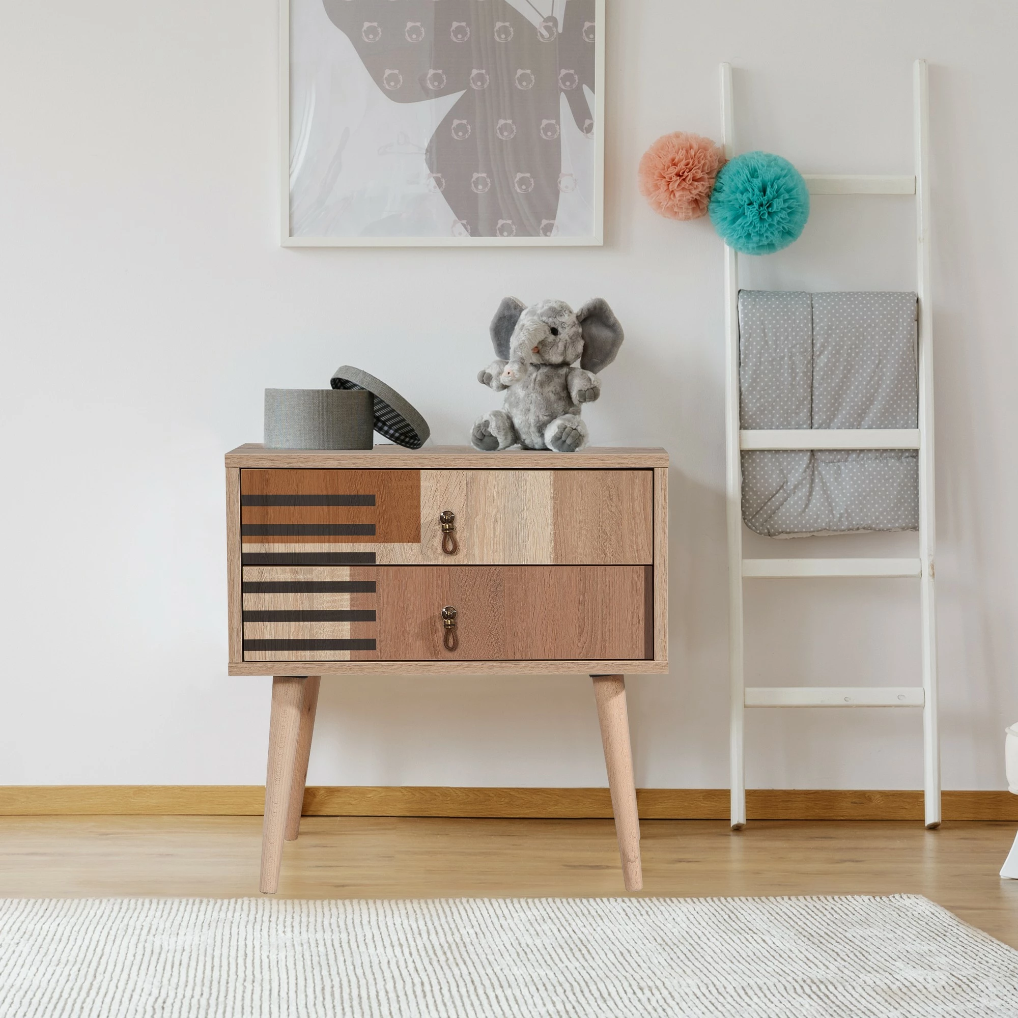 Nočna omarica City Colorblock Hanah Home, večbarvna