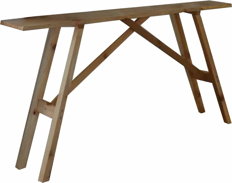 Konzola iz trdne borovine, orehova, 119x29x80 cm, Roosevelt