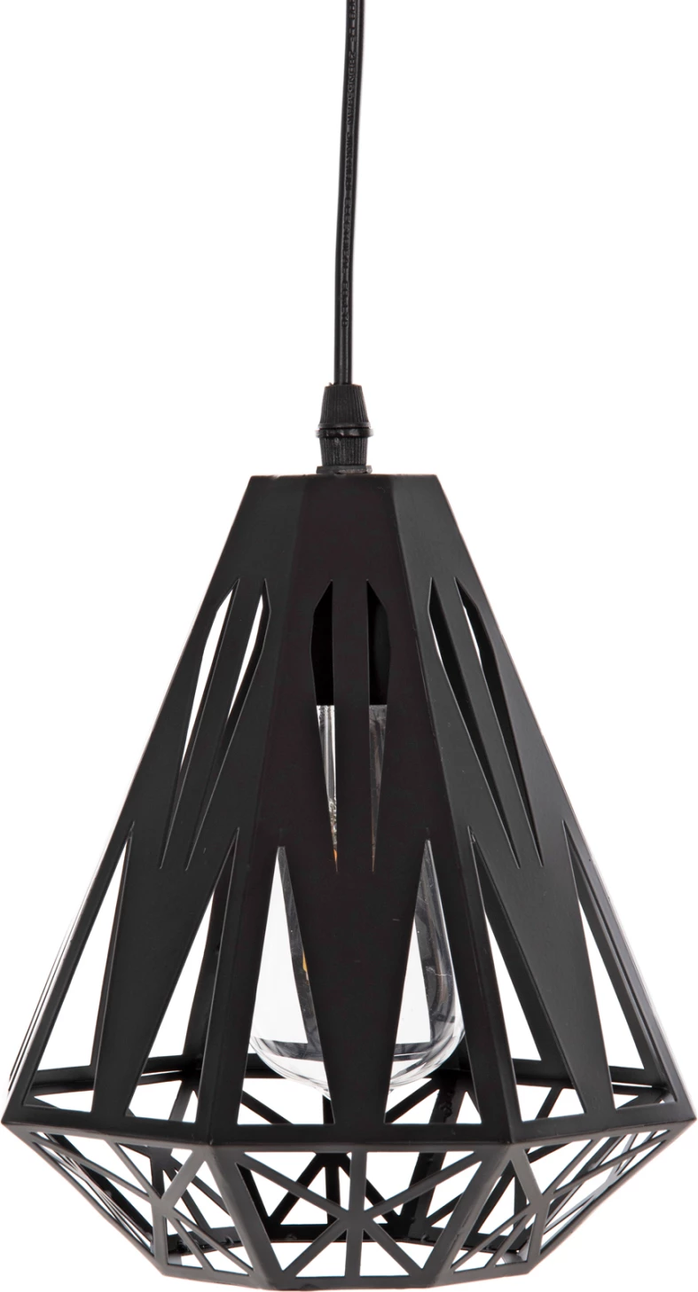 Stropna viseča svetilka FH4083 3 'lanterne' črna kovina Φ23x127Hcm