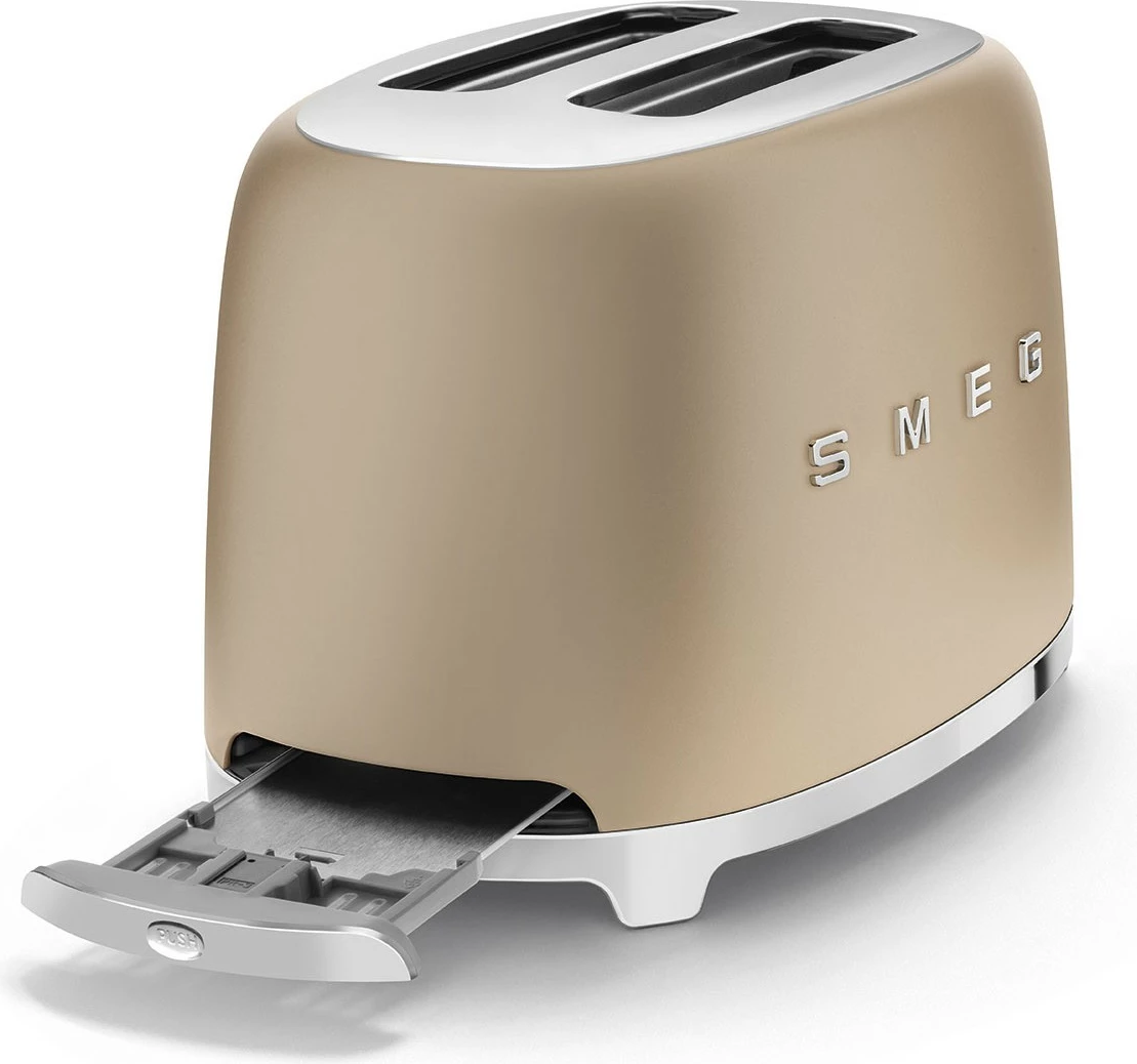 Toster SMEG TSF01CHMEU, 2 rezini, 950 W, zlato/champagne