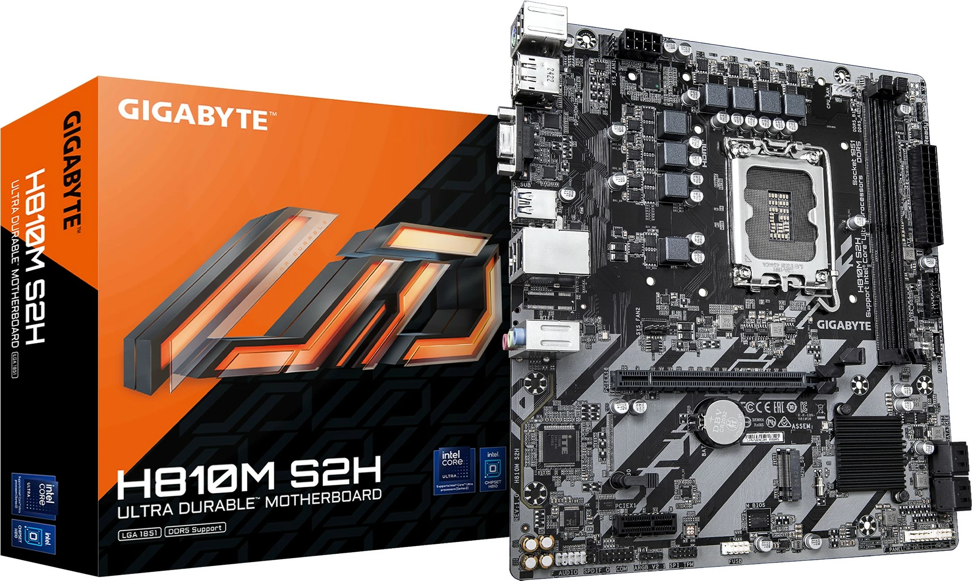 Matična plošča Gigabyte H810M S2H, Intel Core Ultra (Series 2), DDR5, PCIe 4.0, 1GbE LAN