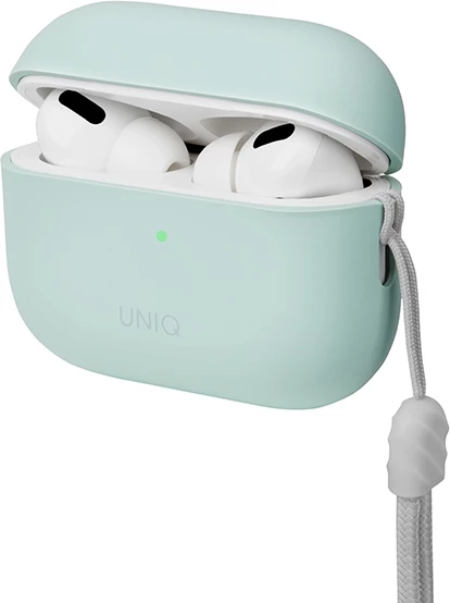 Zaščitni etui Lino UNIQ za AirPods Pro 2, silikon, mint, z trakom