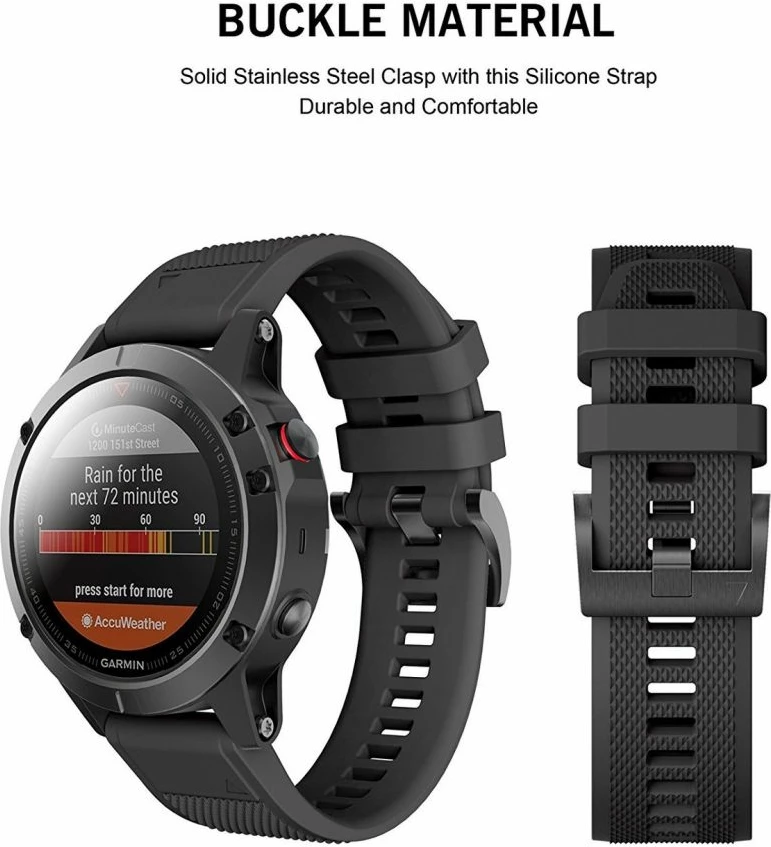 Trak Tech-Protect Smooth za Garmin Fenix 5/6/6 Pro/7, črn