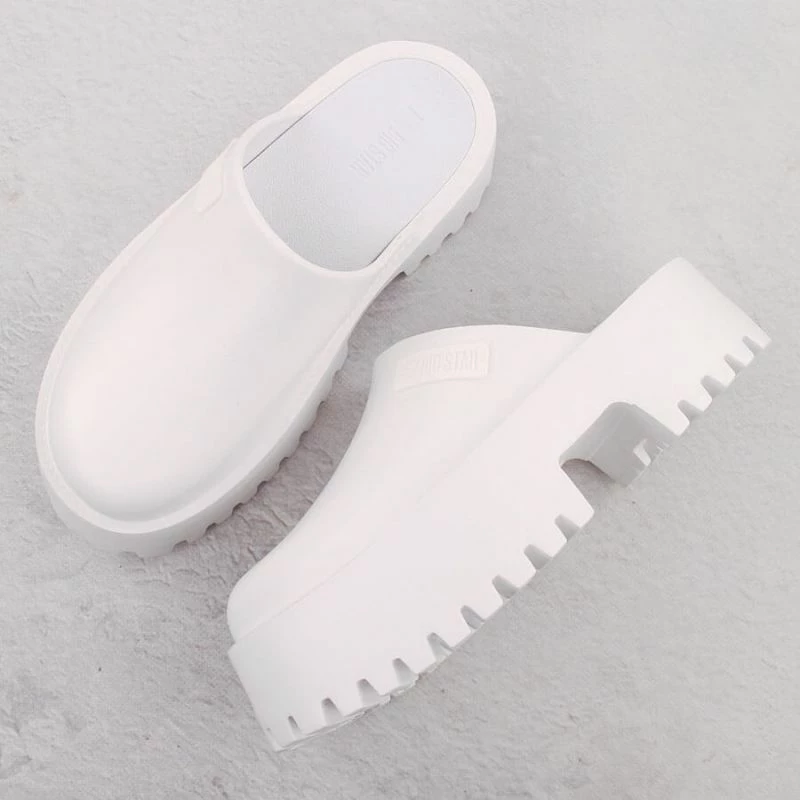 Klopne platformne čevlje, Big Star, bele