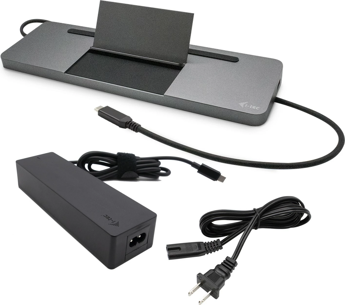 Ergonomična metalna postaja za priklop I-Tec USB-C 4K, siva