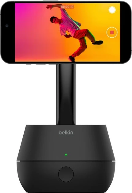 Aktivni nosilec za telefon Belkin Pro, 360° samodejno sledenje, polnilec, črn