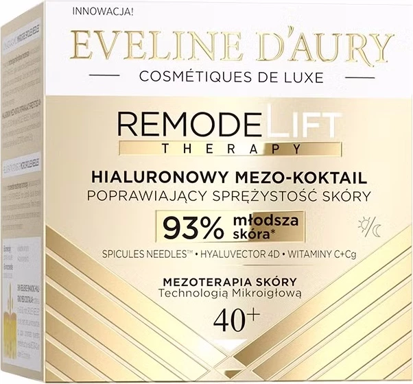 Obnovitveni krem za obraz za ženske Eveline d'Aury Remodelift Therapy Hyaluronic Mezo-Cocktail 40+, 50 ml
