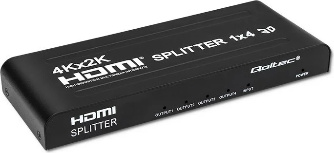 HDMI razdelilec Qoltec 51798, 4 x HDMI, 4K x 2K, črn