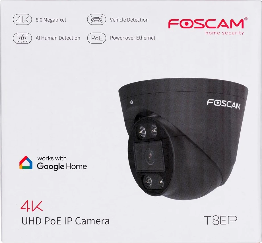 IP POE kamera FOSCAM T8EP 8MP, črna