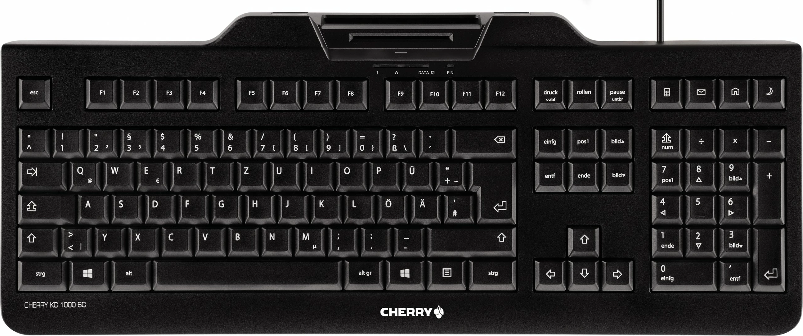 Polna tipkovnica Cherry KC 1000 SC, wired, USB, QWERTZ, črna
