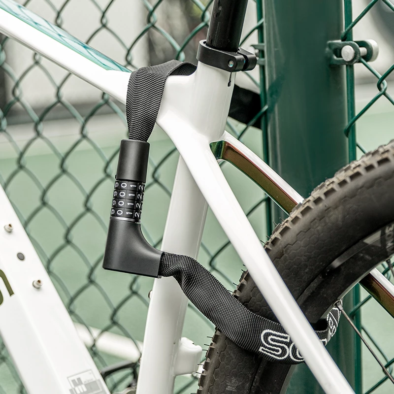 Kolesarska ključavnica Rockbros 3230002001 z kombinacijo in ključem, črna