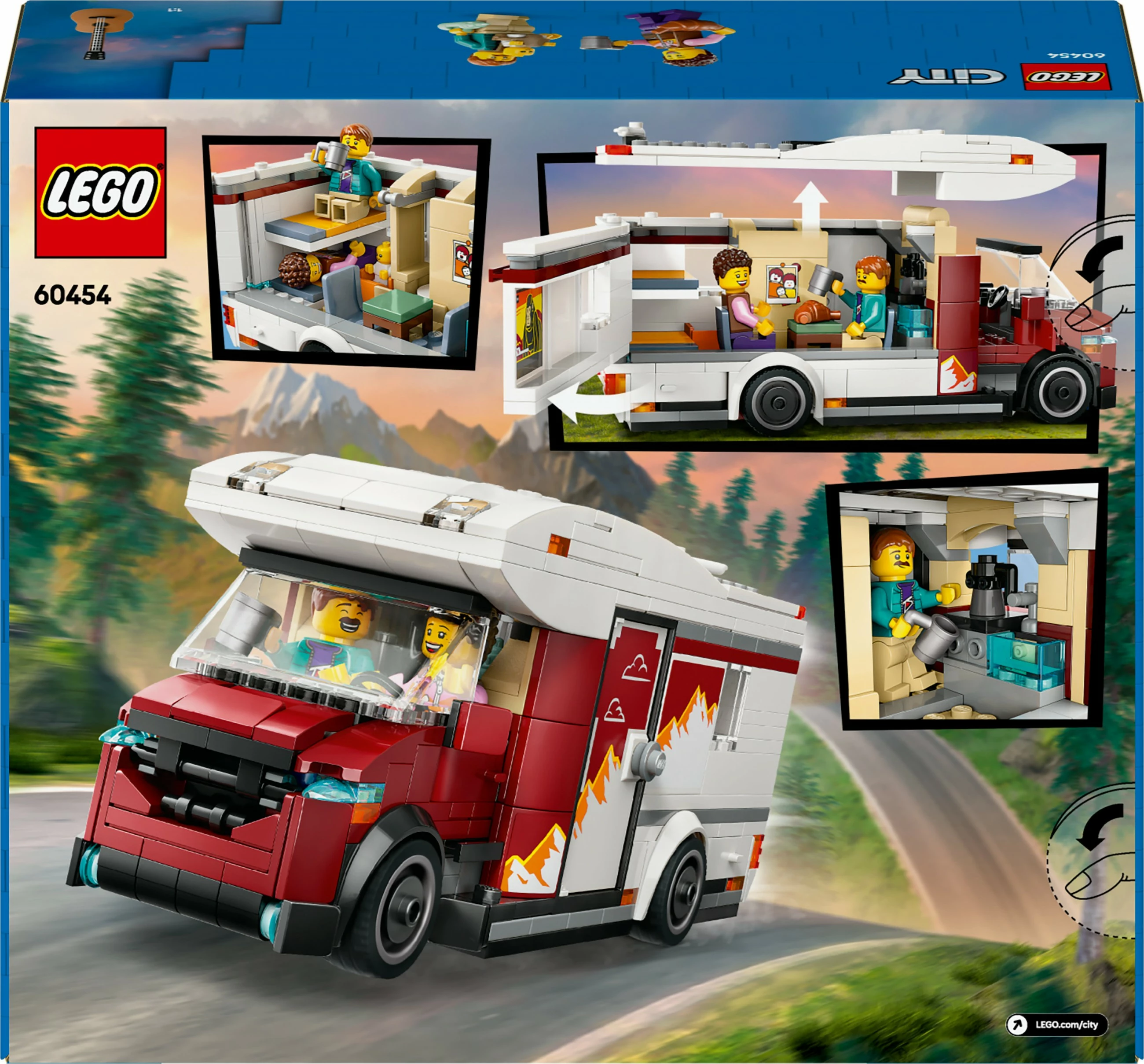 Komplet za kampiranje LEGO City 60454, 385 kosov, večbarven