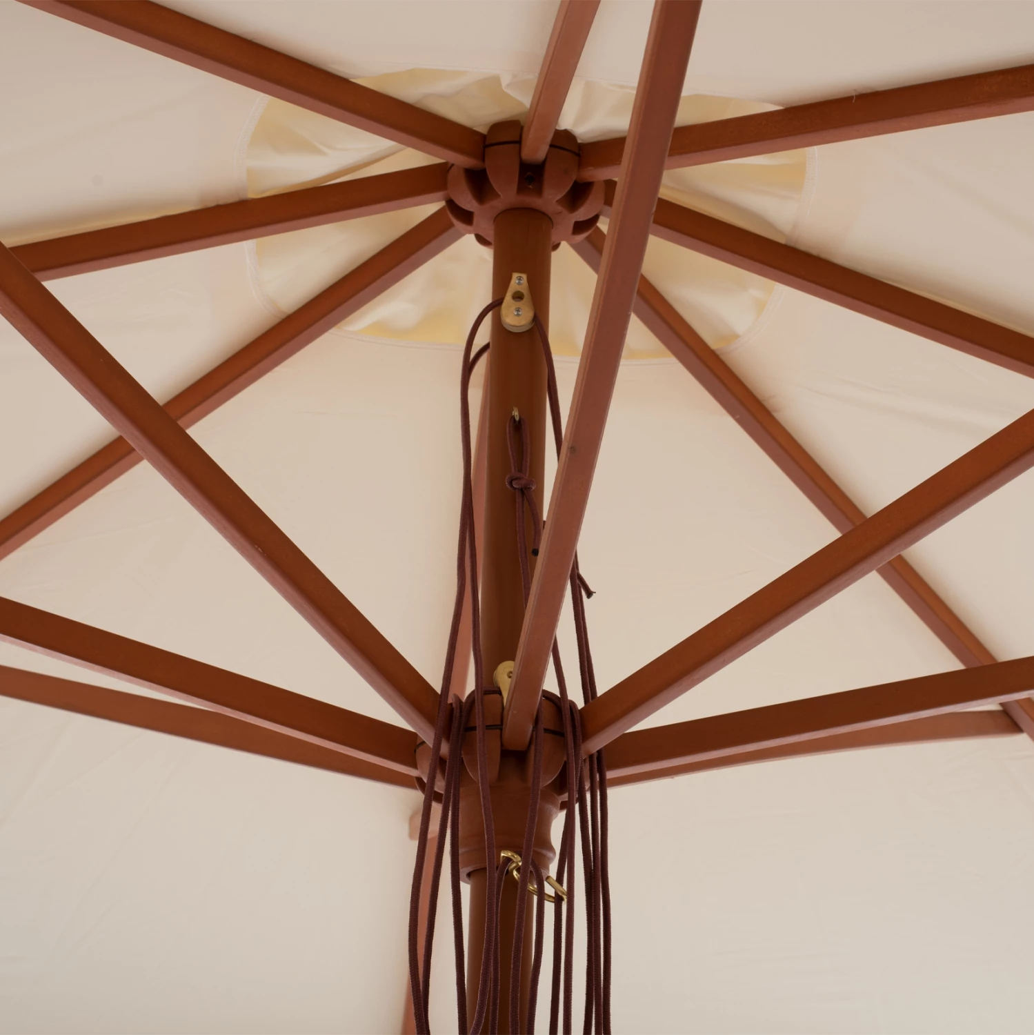 Profesionalna senčnik Wagner makrame resice bež z lesenim ogrodjem 3x3x2.50m FH5778.01