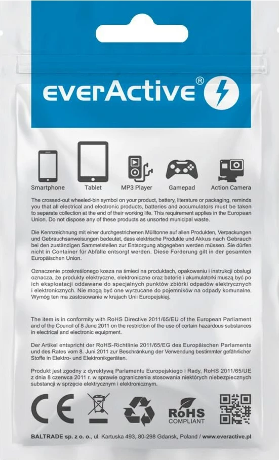 Kabеl za polnjenje za Apple Lightning, 2,4A, 1 m, črn — everActive